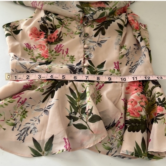 NWT Parker floral flutter sleeve peplum top size xs - Picture 11 of 13